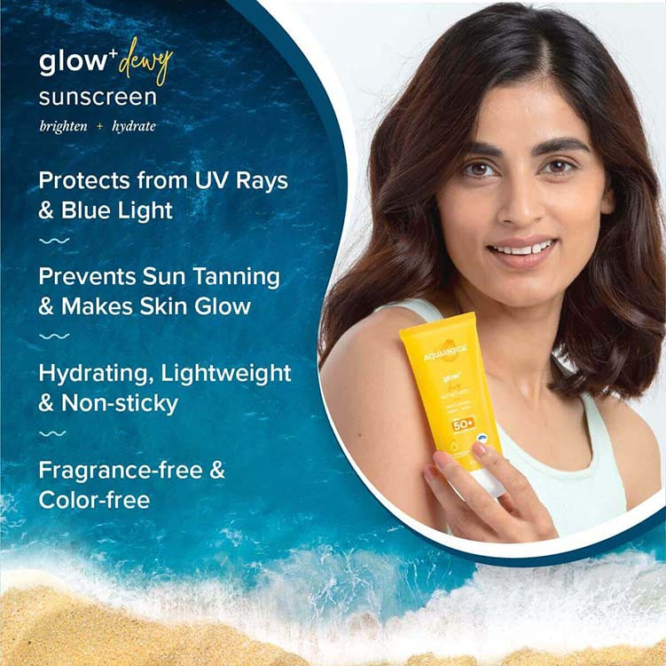Aqualogica Glow+ Dewy Sunscreen 80Gm Spf 50 And Pa+++ Protection