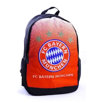 Black/Red Fc Bayern Printed Backpack For Men