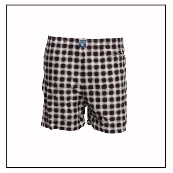 Roober Quality Brown Check Boxer For Men