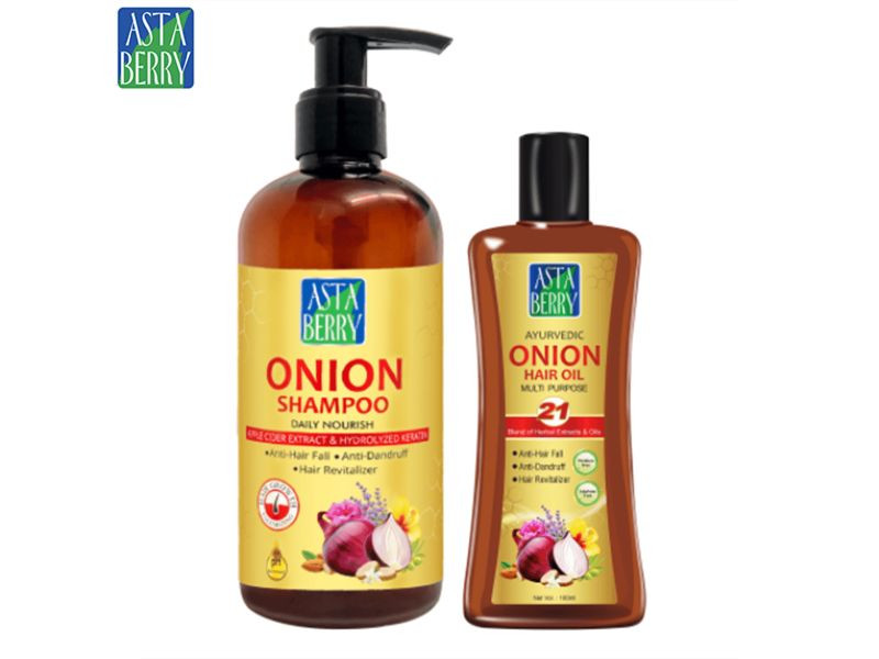 Astaberry Onion shampoo 300 ml & onion hair oil 100ml