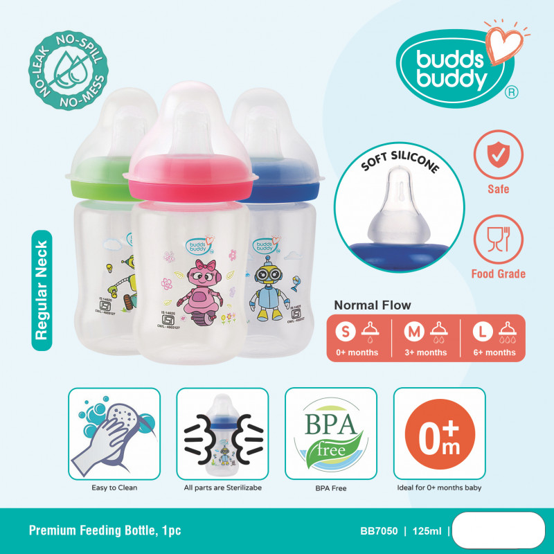 BuddsBuddy Premium  Feeding Bottle (125ml)