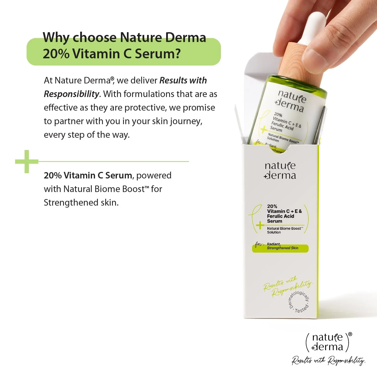 Nature Derma 20% Vitamin C + E And Ferulic Acid Serum, 30Ml