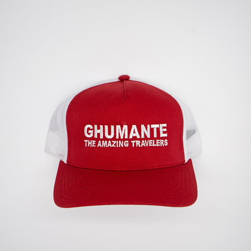 Ghumante Cap - Red (White Net) - Embroidery