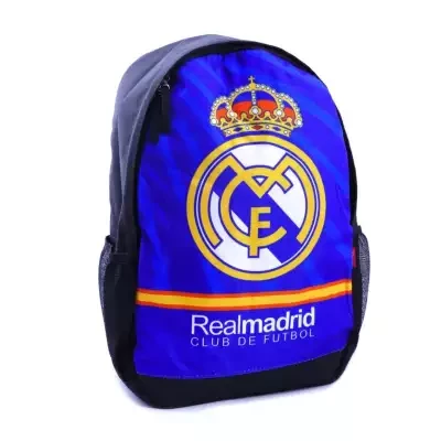 Blue/Black Real Madrid Printed Backpack For Men