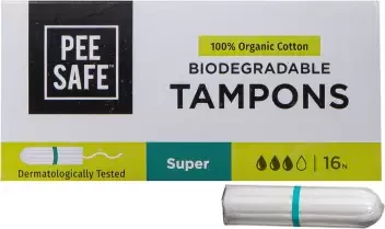 Pee Safe Biodegradable Organic Cotton Tampon (Super)