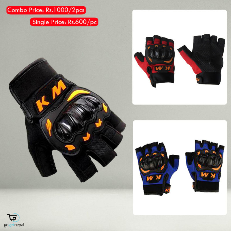 Half Gloves With Hard Plastic Knuckle