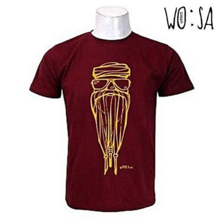 Maroon 'Dari Baba' Printed T-Shirt For Men