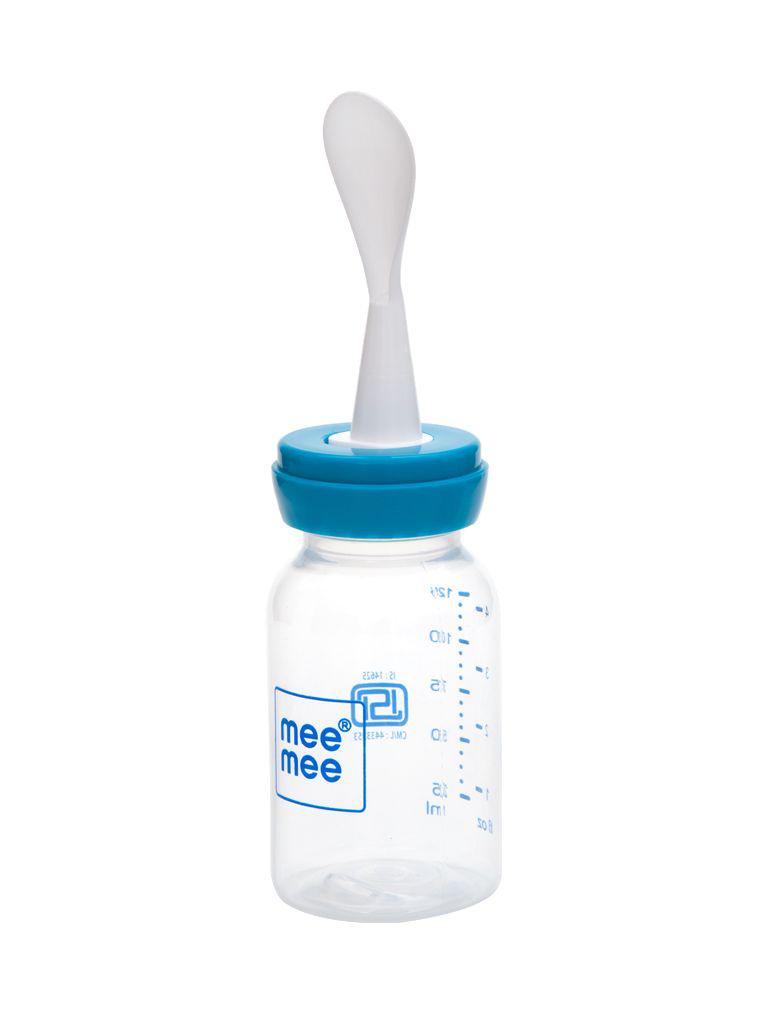 Mee Mee 2 In 1 Baby Feeding Bottle with Spoon -125ml